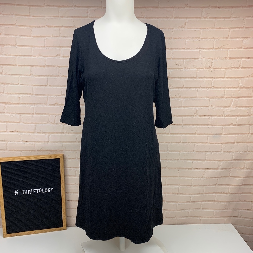 Eileen Fisher Black VISCOSE JERSEY TUNIC - Picture 1 of 8